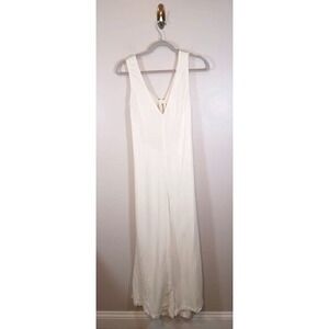 Madewell Cream Jumpsuit S Open Back Tie Wide Leg Sleeveless Summer Minimalist
